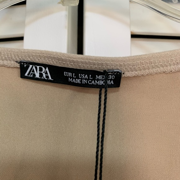 Zara FAUX SUEDE COLORBLOCK DRESS new size L - Picture 5 of 7